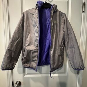 The North Face girls jacket! Gray and Purple Hooded Jacket-Like new!